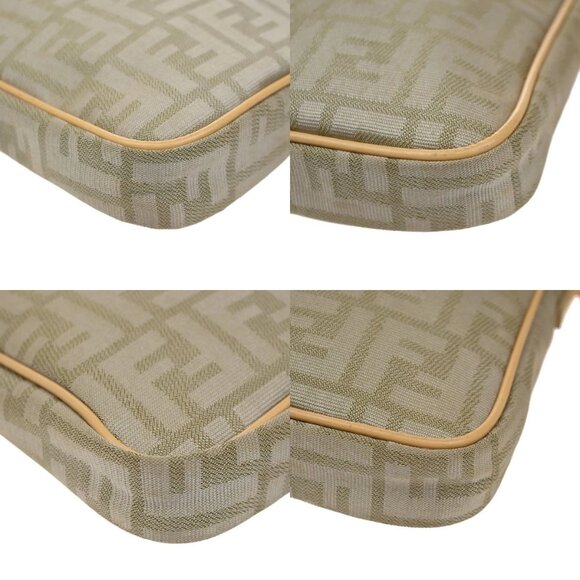 FENDI Logo Zucca Pattern Shoulder Bag Canvas Leather Beige GHW Italy 65YH781 - Picture 7 of 13
